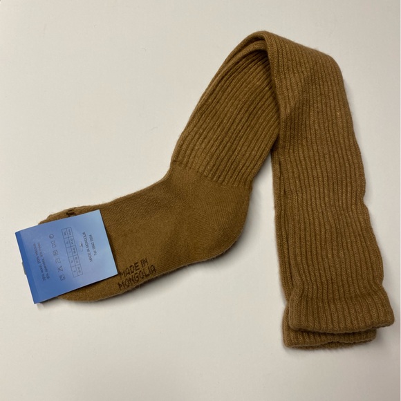 Camel wool blend over the knee thermal socks camel 39-40 Mongolia - Picture 3 of 7